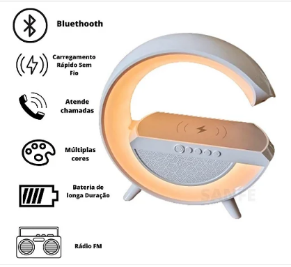 Luminária inteligente G speaker / Caixa de  Bluetooth/ com carregamento por indução