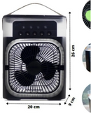 Ventilador Portátil Umidificador de Ar Com Água Gelo e Aroma / 3 Velocidades / Silencioso Led
