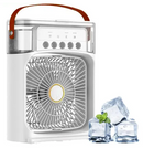 Ventilador Portátil Umidificador de Ar Com Água Gelo e Aroma / 3 Velocidades / Silencioso Led