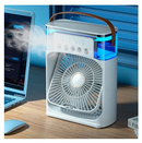 Ventilador Portátil Umidificador de Ar Com Água Gelo e Aroma / 3 Velocidades / Silencioso Led